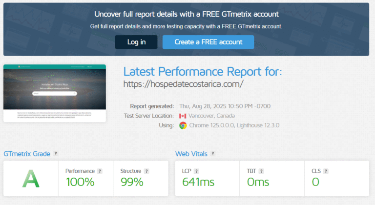 gt metrix resultado